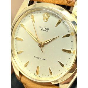 Rolex Oyster Precision Men's Watch Vintage Swiss Hand Wind 14k Gold Case